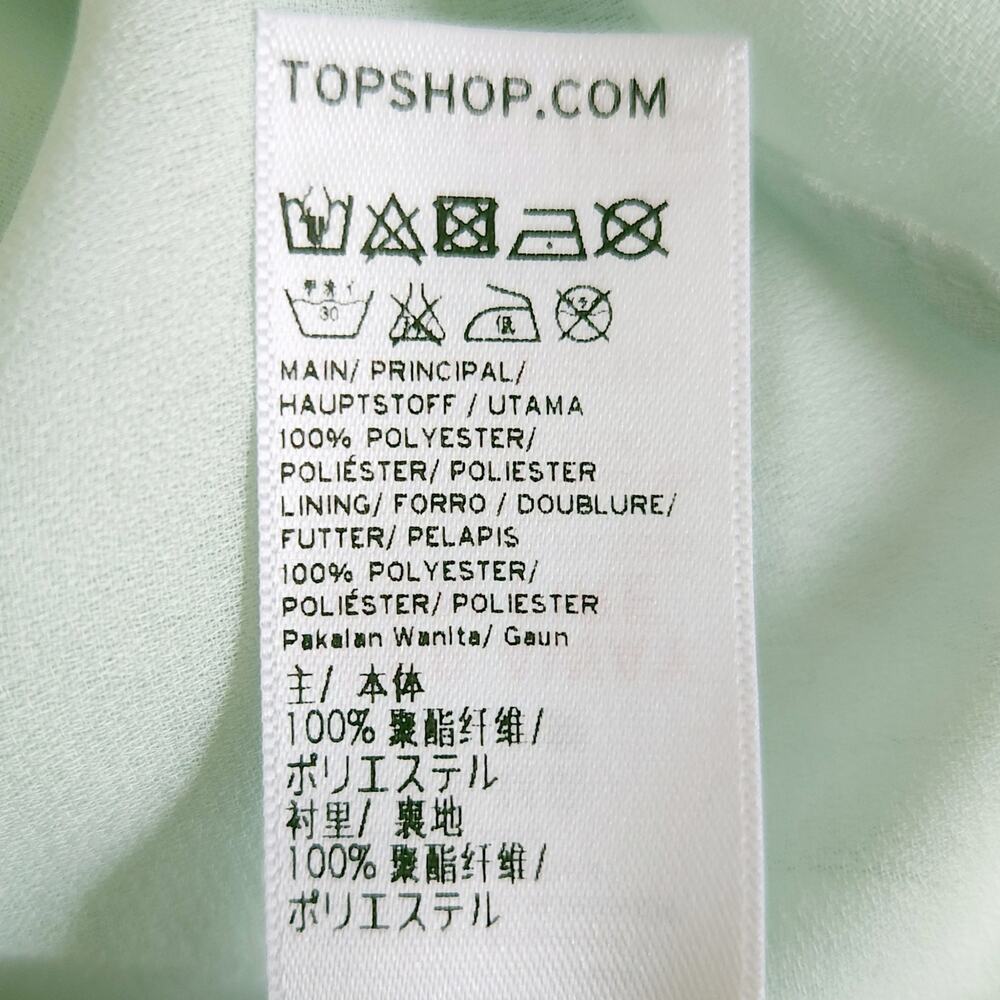 TOPSHOP Spot Foil metallic twist front slip maxi party dress mint dot Size 4 NEW - Picture 7 of 8
